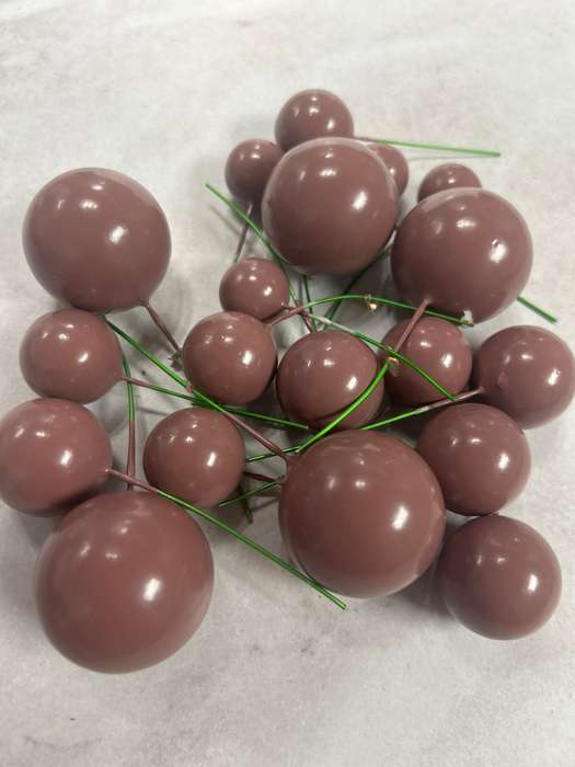 20pc Cake Topper Polystyrene Faux Balls Mauve