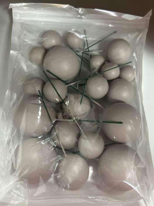 20pc Cake Topper Polystyrene Faux Balls Purple Grey