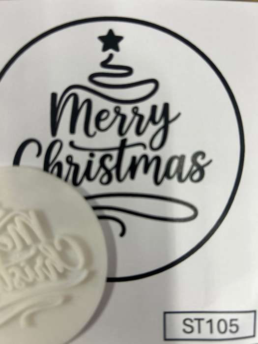 ST105 Cupcake Stamp Merry Christmas