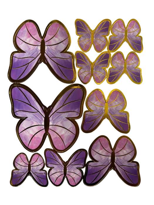 Cardboard Butterflies Cake Topper Purple Pink