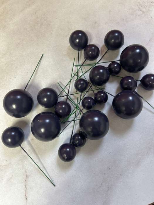 Cake Topper Polystyrene Faux Balls Dark Purple 20pcs