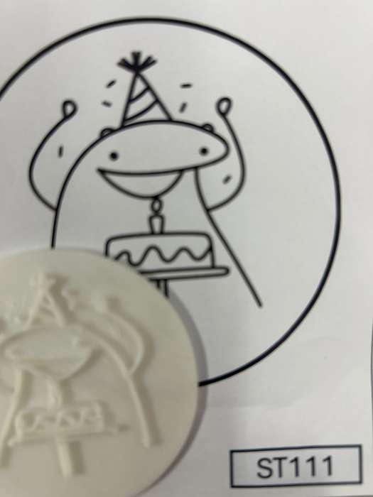 ST111 Cupcake Stamp Flork Birthday