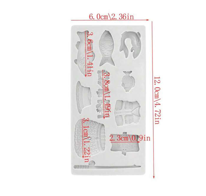 Nautical Fishing Theme Silicone Mould