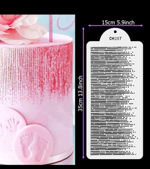 Cake Decorating Stencil Lines CH187