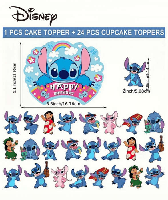 25pc Cardbord Cupcake Topper Stitch