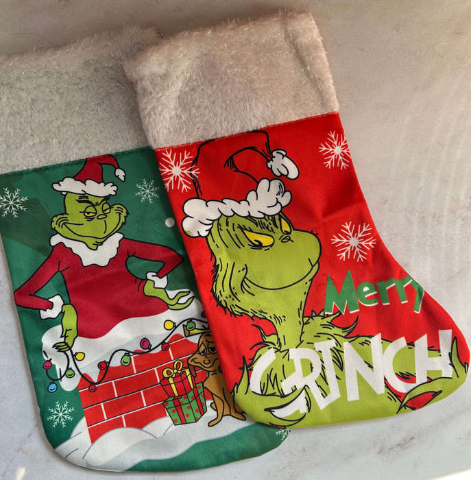 36x20cm Grinch Santa Christmas Sock Stocking