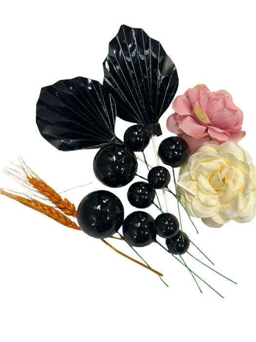 Cake Topper Palm Leaf Faux Balls