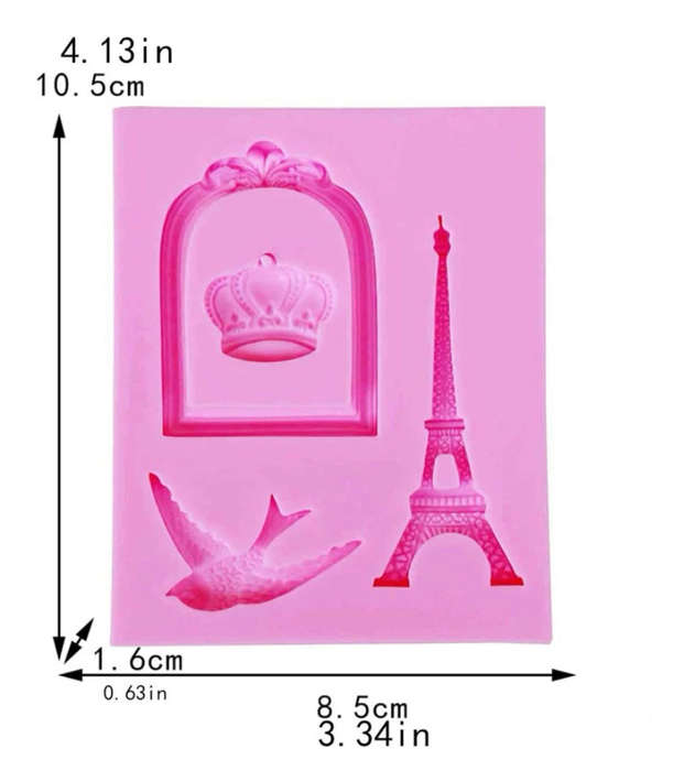 Silicone Mould Frame crown bird Eiffel tower