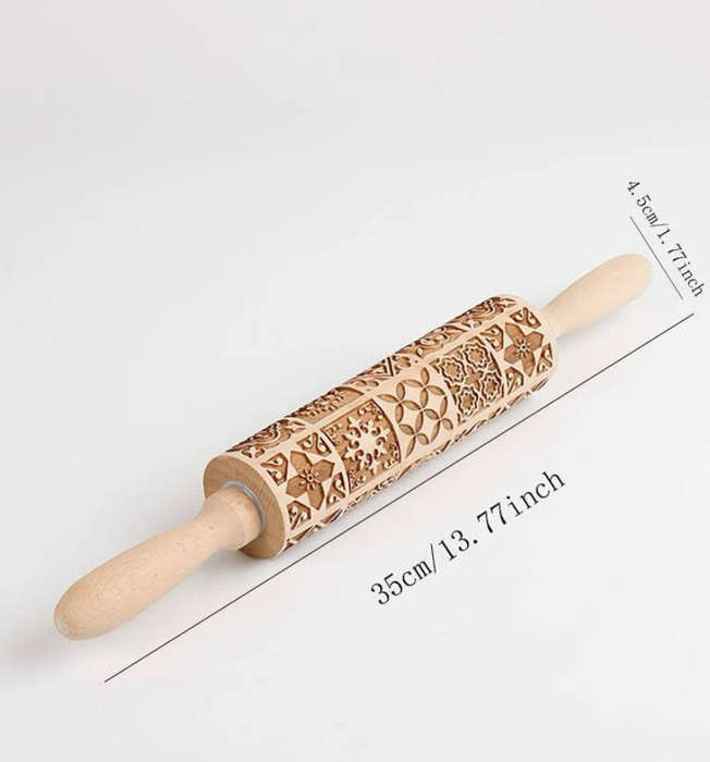 Embossing Wooden Rolling Pin