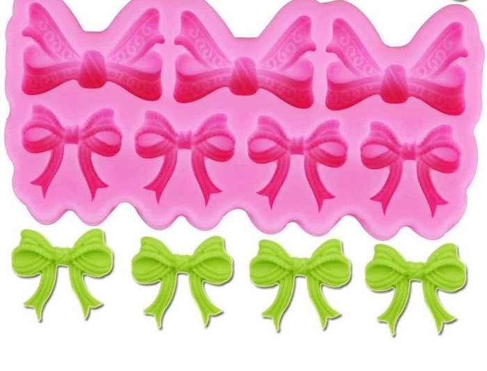 Bows silicone mould, 3.5x2.3cm, 2.5x2cm