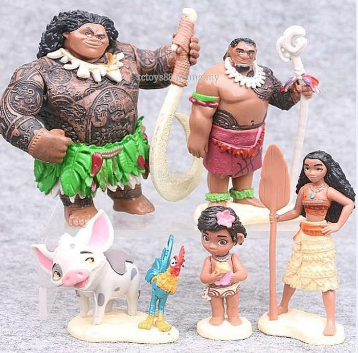 Moana plastic figurine set , perfect to use as cake toppers, +-10cm - +-3.5cm, no packaging