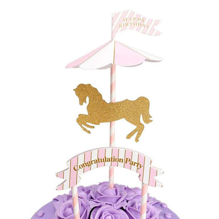 Carousel Horse Cardboard Cake Topper