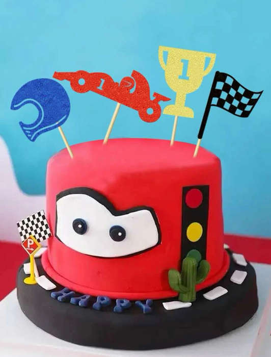 Cardboard Cake Topper Racing