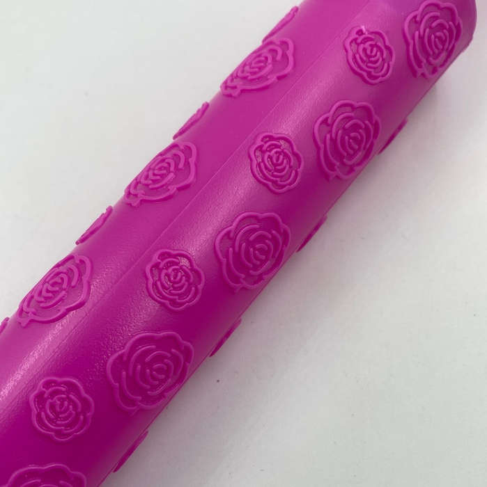 Embossed Rolling Pin Rose 25cm