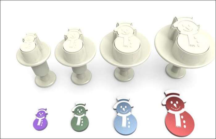 RP10105 Pastime Christmas Snowman Big Cookie Plunger Cutter Set
