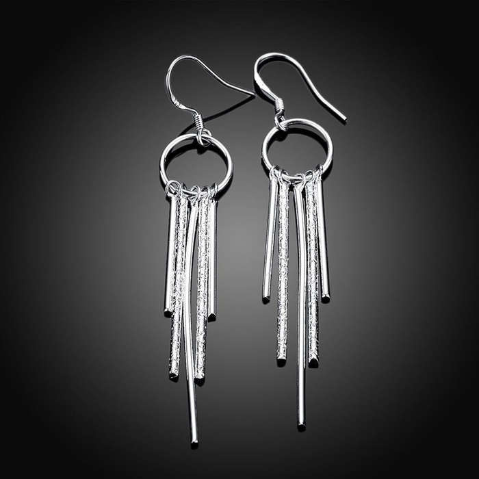 Lucky Silver - Silver Designer Dangle Bar Earrings - LOCAL STOCK - LSE026