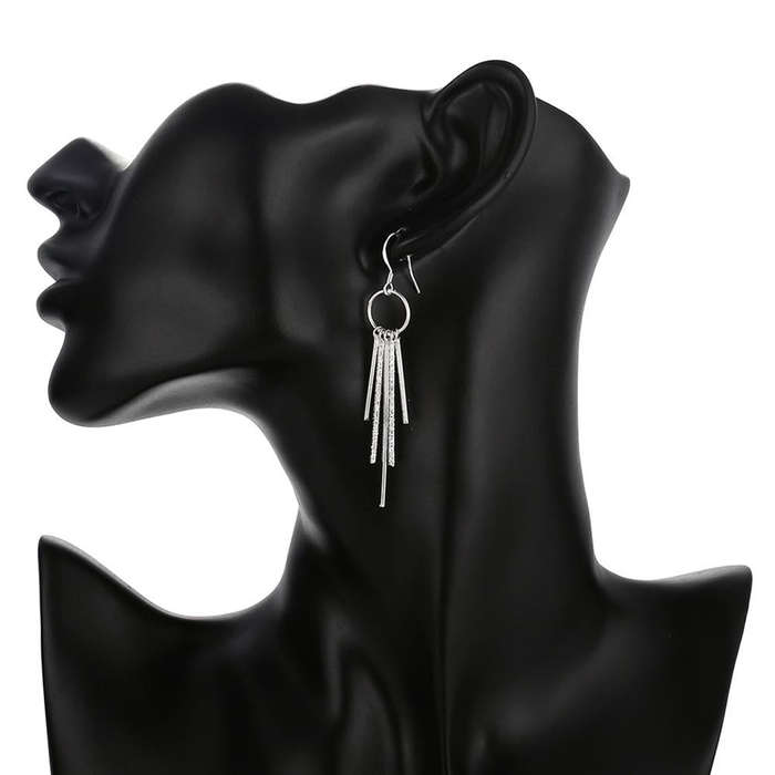 Lucky Silver - Silver Designer Dangle Bar Earrings - LOCAL STOCK - LSE026