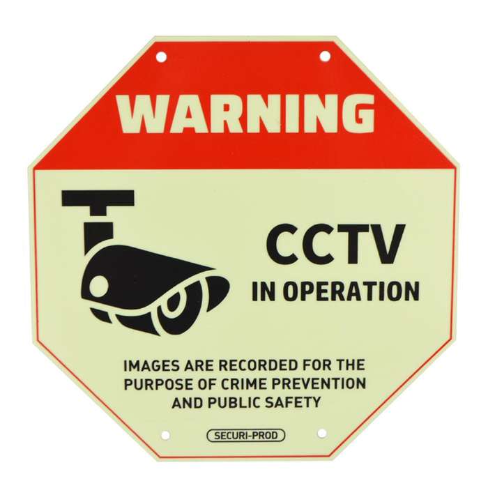 Securi-Prod Luminous CCTV Warning Sign  Large