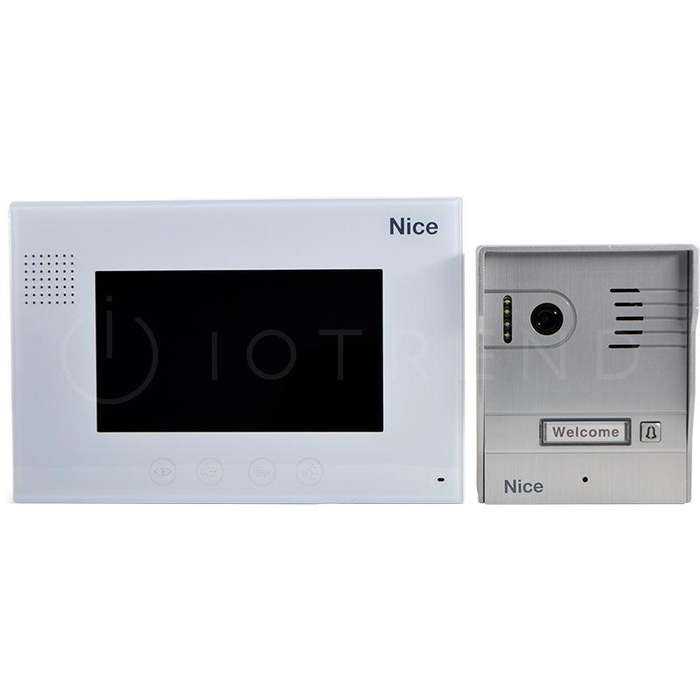 NICE 7" Colour Video Intercom Kit incl Brushed Aluminium Gate Station