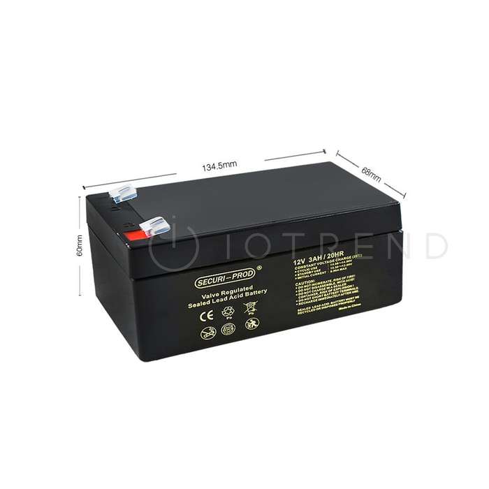 Securi Prod Rechargeable Sealed Lead Acid Battery 12V 3AH