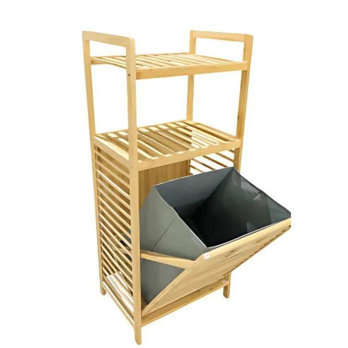 Bamboo Laundry Basket & Storage Rack