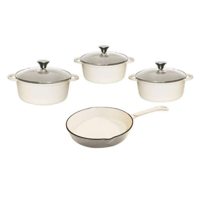 Cast Iron Pot Set - 7pc Continental Glass Lids