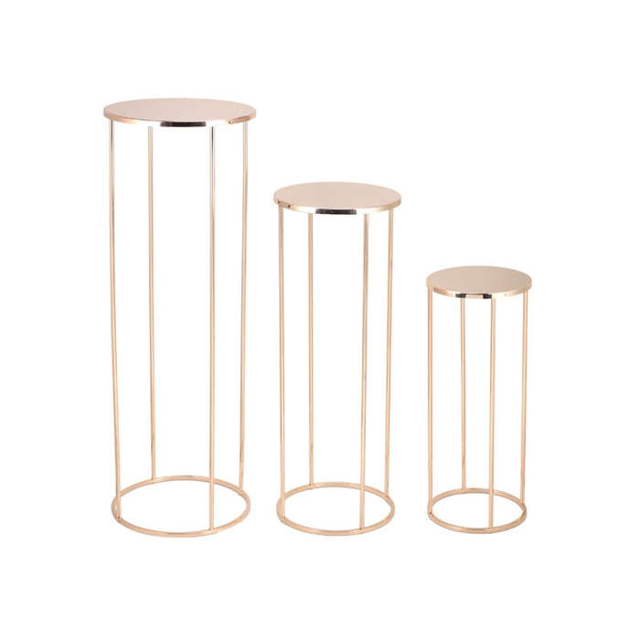 3pc Metal Plinth Set - Milan