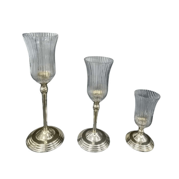 Flower Vases - Reeded Tulip Gold Base