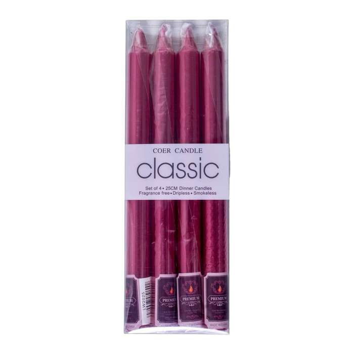 Candles - 4pc Premium 25cm Candles