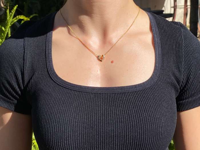 18K gold diamond heart.
