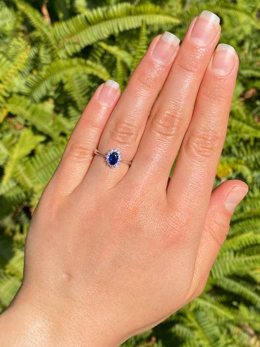 18K gold sapphire and diamond ring by Browns.