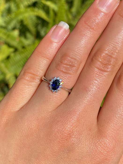 18K gold sapphire and diamond ring by Browns.