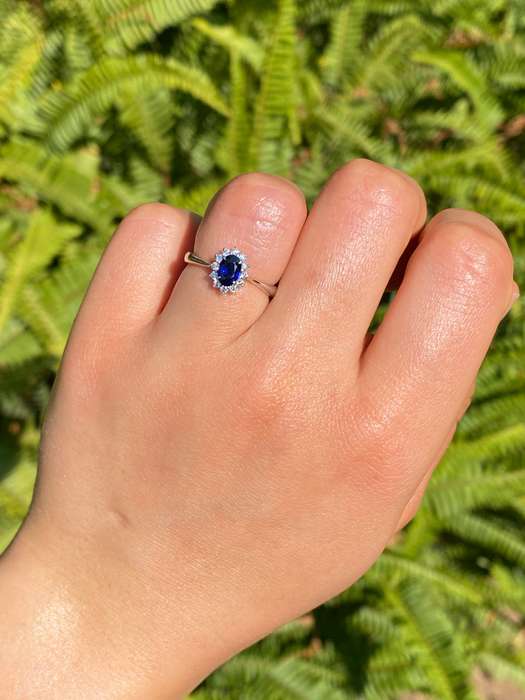 18K gold sapphire and diamond ring by Browns.