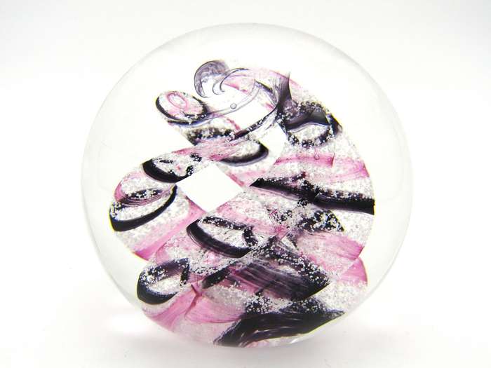 Selkirk 'Ribbons' Art Glass paperweight, 1997.