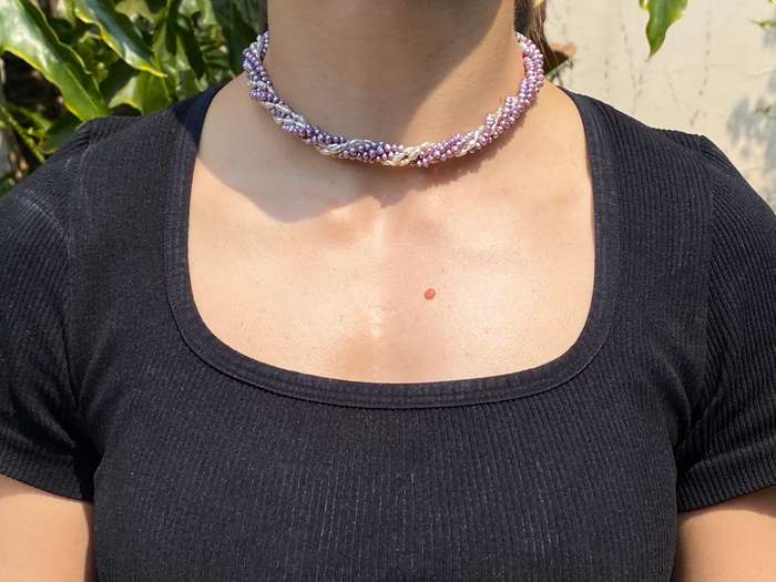 14K gold freshwater pearl necklace, circa 1970's.