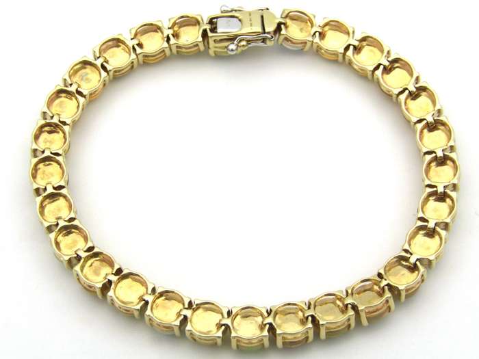 14K gold fire opal bracelet.