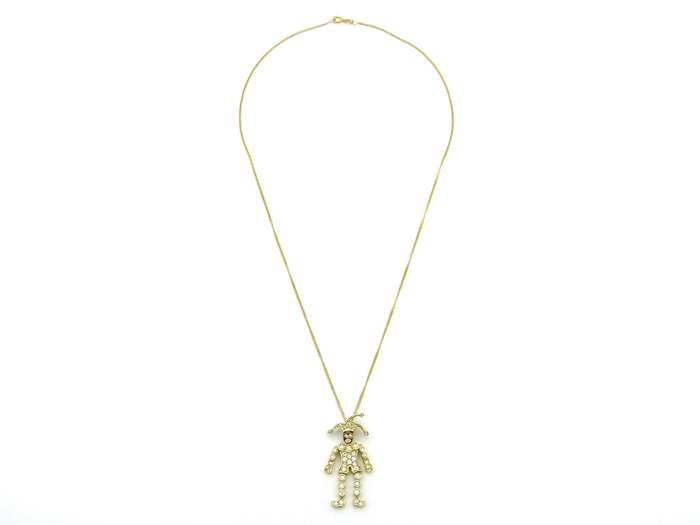 18K gold articulated diamond "Jester" pendant, circa 1980.