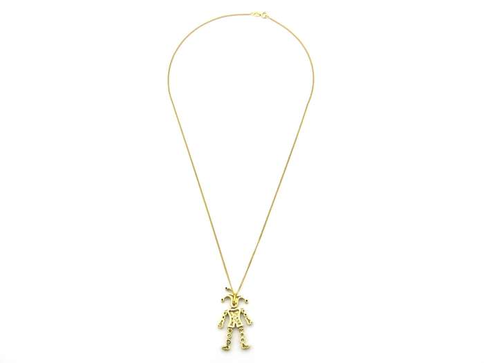 18K gold articulated diamond "Jester" pendant, circa 1980.