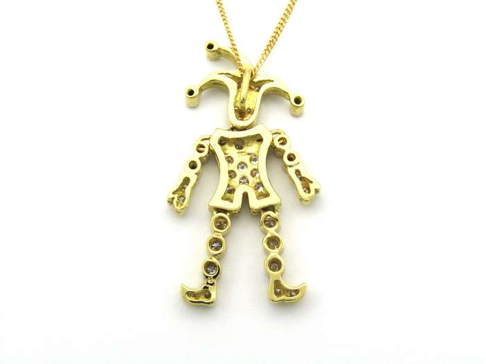 18K gold articulated diamond "Jester" pendant, circa 1980.