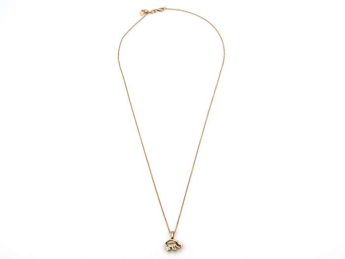 18K gold morganite and diamond rhino pendant.