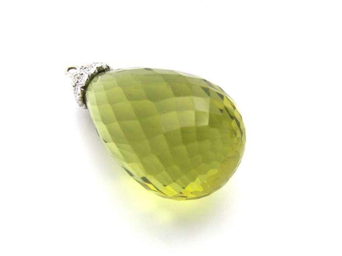 18K gold citrine and diamond pendant.
