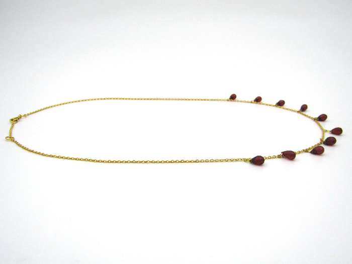 18K gold garnet necklace.