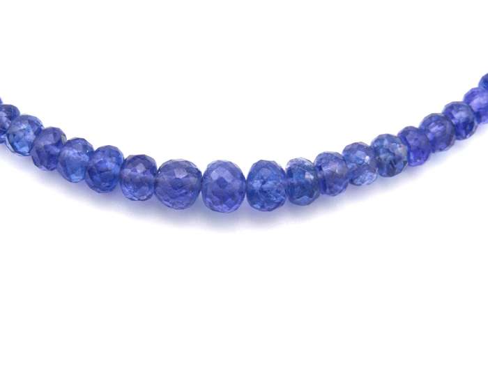 18K gold tanzanite bead necklace.