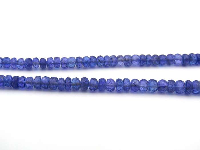 18K gold tanzanite bead necklace.