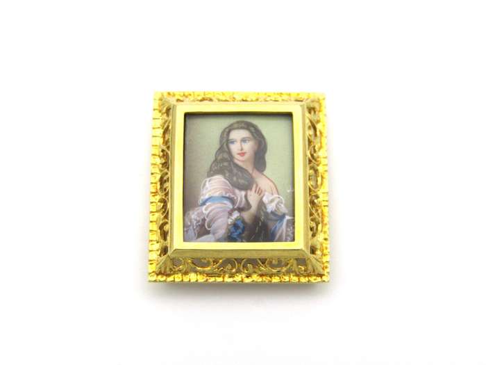 18K gold handpainted miniature necklace or bracelet of Varvara Rimskaya-Korsakova, circa 1980's.