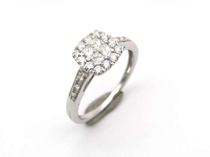 9K gold diamond ring.