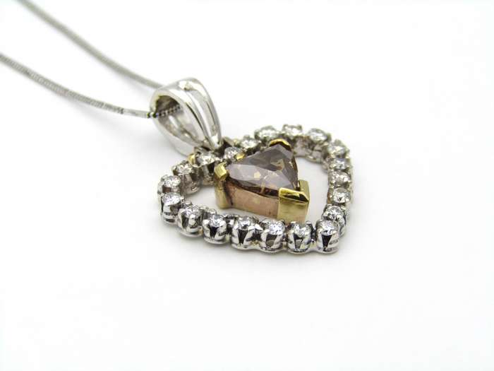 18K gold Champagne diamond pendant.