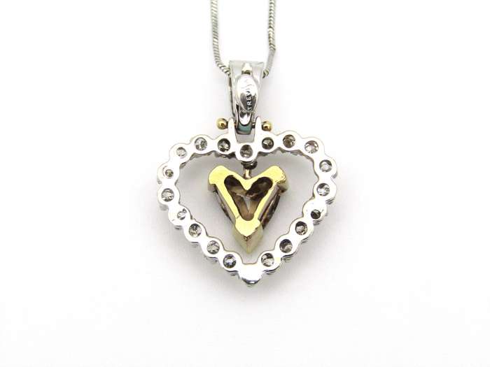 18K gold Champagne diamond pendant.