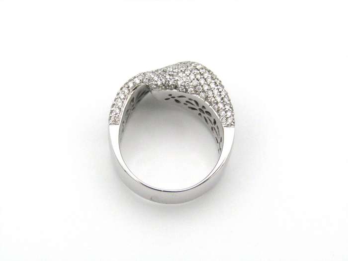 18K gold diamond twist ring.