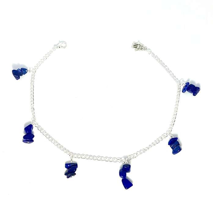 Gemstone Chain Anklet - Lapis Lazuli